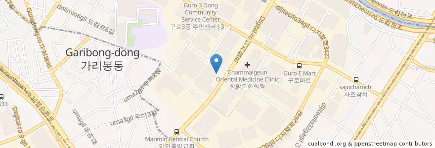 Mapa de ubicacion de TOM N TOMS en 대한민국, 서울, 구로구.