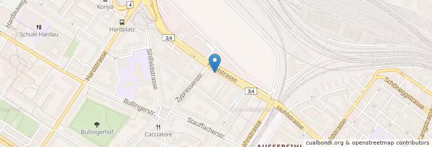 Mapa de ubicacion de Evin Kebap Haus en Schweiz/Suisse/Svizzera/Svizra, Zürich, Bezirk Zürich, Zürich.