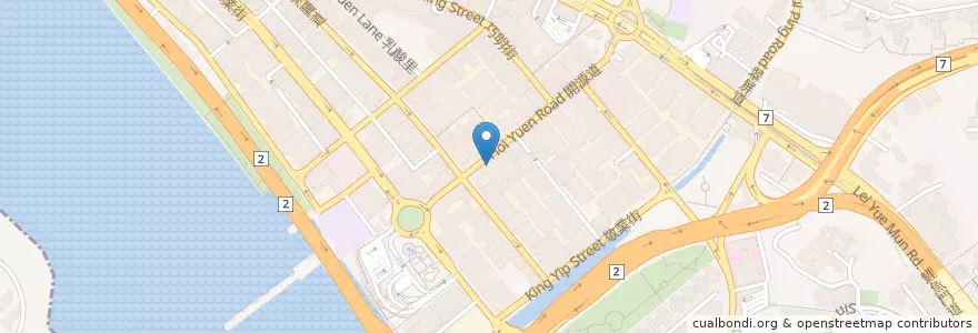 Mapa de ubicacion de 豐利中心停車場 en 中国, 广东省, 香港, 九龍, 新界, 觀塘區.
