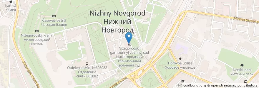 Mapa de ubicacion de Нижегородский гарнизонный военный суд en Russia, Volga Federal District, Nizhny Novgorod Oblast, Nizhny Novgorod.
