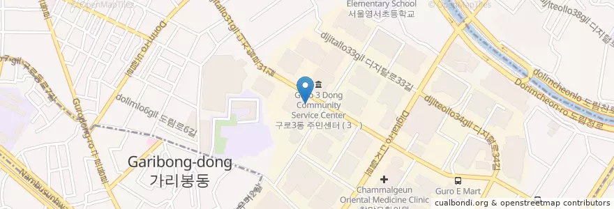 Mapa de ubicacion de KB국민은행(구로디지털지점) en کره جنوبی, سئول, 구로구.