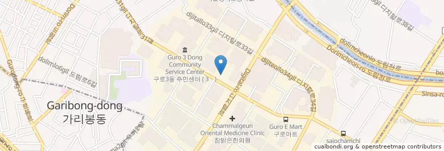 Mapa de ubicacion de 맥도날드 en Coreia Do Sul, Seul, 구로구.
