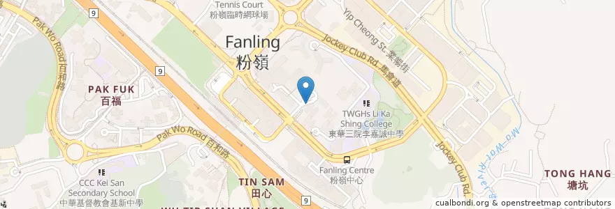 Mapa de ubicacion de 祥華 Cheung Wah en Cina, Hong Kong, Guangdong, Nuovi Territori, 北區 North District.
