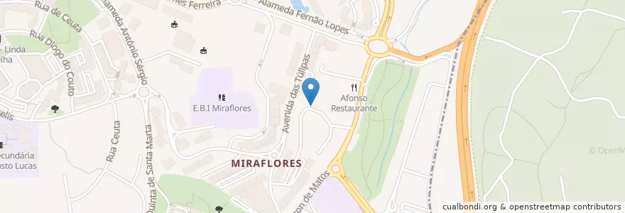 Mapa de ubicacion de B A Baby en Португалия, Área Metropolitana De Lisboa, Лиссабон, Grande Lisboa, Oeiras, Algés, Linda-A-Velha E Cruz Quebrada-Dafundo.