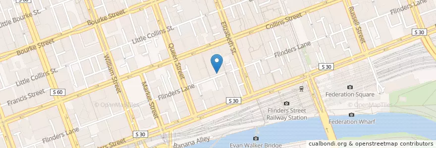 Mapa de ubicacion de Saranti Cafe en Australie, Victoria, City Of Melbourne.