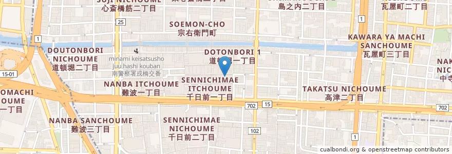 Mapa de ubicacion de 味宝楼 en 日本, 大阪府, 大阪市, 中央区.