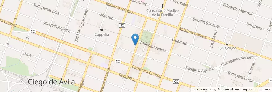 Mapa de ubicacion de La Moderna en 쿠바, Ciego De Ávila, Ciego De Ávila, Ciudad De Ciego De Ávila, Ciudad De Ciego De Ávila.