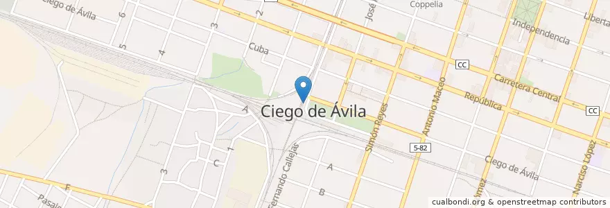 Mapa de ubicacion de Terminal de Ómnibus Provinciales en Kuba, Ciego De Ávila, Ciego De Ávila, Ciudad De Ciego De Ávila, Ciudad De Ciego De Ávila.