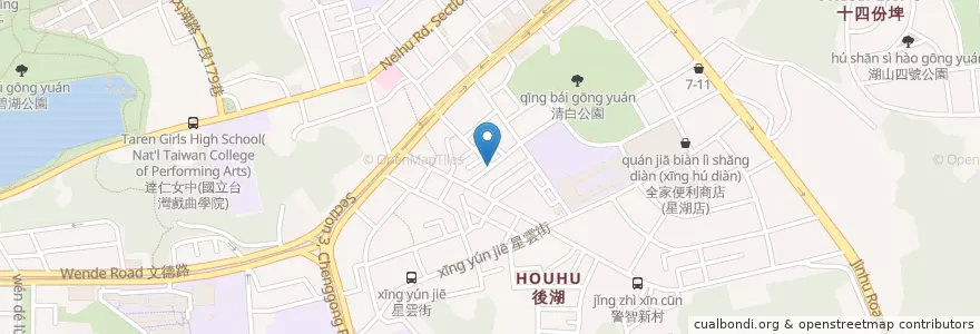 Mapa de ubicacion de 彩虹園蔬食小館 en 타이완, 신베이 시, 타이베이시, 네이후 구.