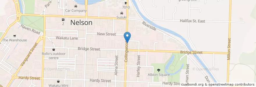 Mapa de ubicacion de Atomic Coffee Shop en Nueva Zelanda, Nelson.