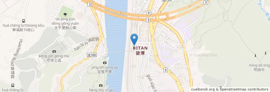 Mapa de ubicacion de 碧潭活動中心 en 타이완, 신베이 시, 신뎬 구.