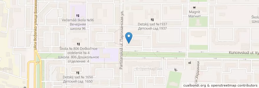 Mapa de ubicacion de Сбербанк en Rusia, Distrito Federal Central, Москва, Западный Административный Округ, Район Кунцево.