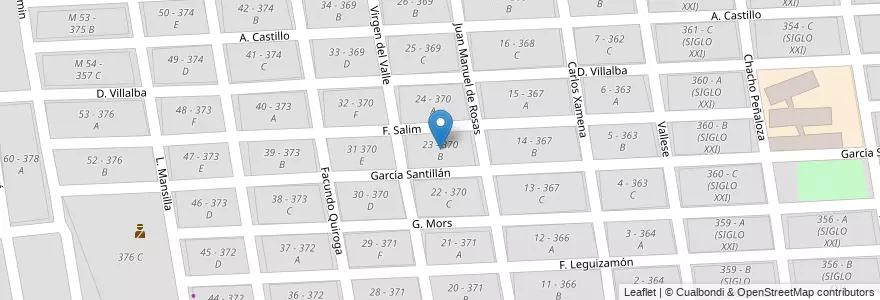 Mapa de ubicacion de 23 - 370 B en Аргентина, Сальта, Capital, Municipio De Salta, Salta.