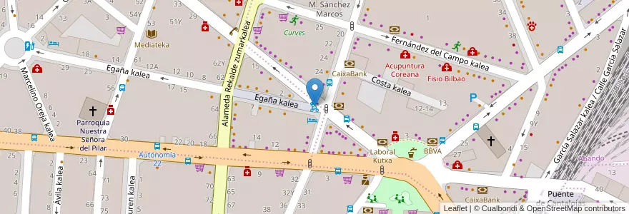 Mapa de ubicacion de 23-EGAÑA en Испания, Страна Басков, Bizkaia, Bilboaldea, Бильбао.