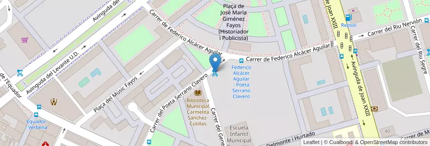 Mapa de ubicacion de 230 Poeta Serrano Clavero - General Llorens en İspanya, Comunitat Valenciana, València / Valencia, Comarca De València, València.