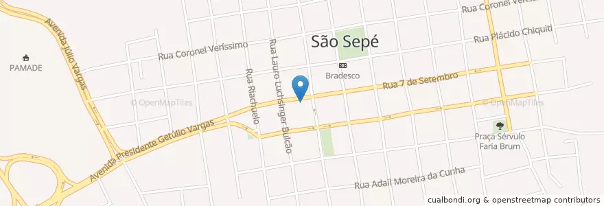 Mapa de ubicacion de Estação Rodoviária de São Sepé en البَرَازِيل, المنطقة الجنوبية, ريو غراندي دو سول, Região Geográfica Intermediária De Santa Maria, Região Geográfica Imediata De Santa Maria, São Sepé.
