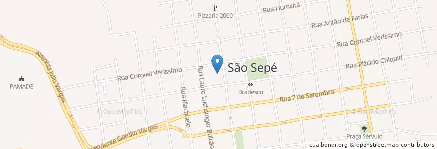 Mapa de ubicacion de Colégio Madre Júlia en ブラジル, 南部地域, リオグランデ・ド・スル, Região Geográfica Intermediária De Santa Maria, Região Geográfica Imediata De Santa Maria, São Sepé.