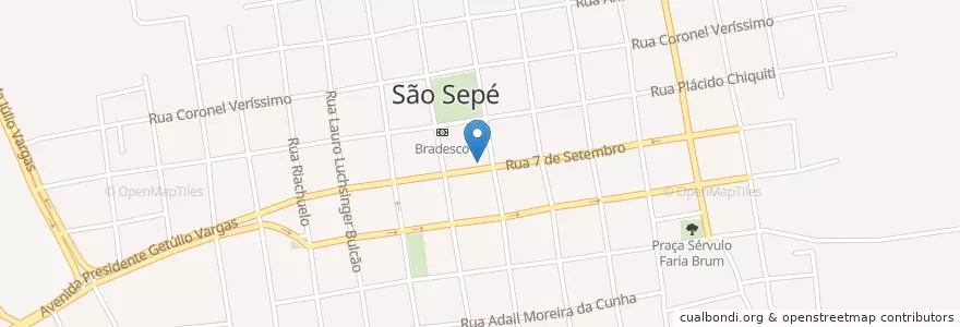 Mapa de ubicacion de Caixa Econômica Federal en برزیل, منطقه جنوب برزیل, ریو گرانده جنوبی, Região Geográfica Intermediária De Santa Maria, Região Geográfica Imediata De Santa Maria, São Sepé.