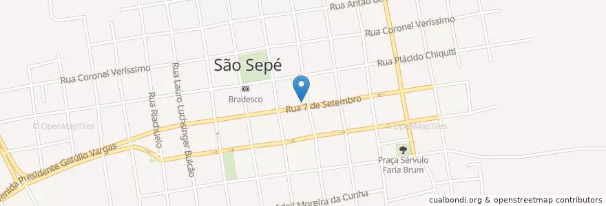 Mapa de ubicacion de Correios en 브라질, 남부지방, 히우그란지두술, Região Geográfica Intermediária De Santa Maria, Região Geográfica Imediata De Santa Maria, São Sepé.