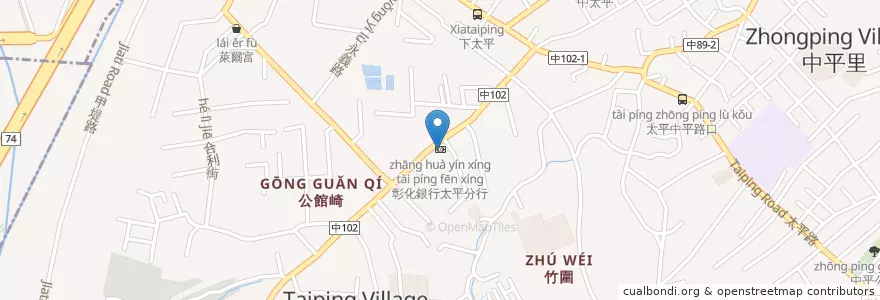 Mapa de ubicacion de 彰化商業銀行 en Taiwan, Taichung, 太平區.