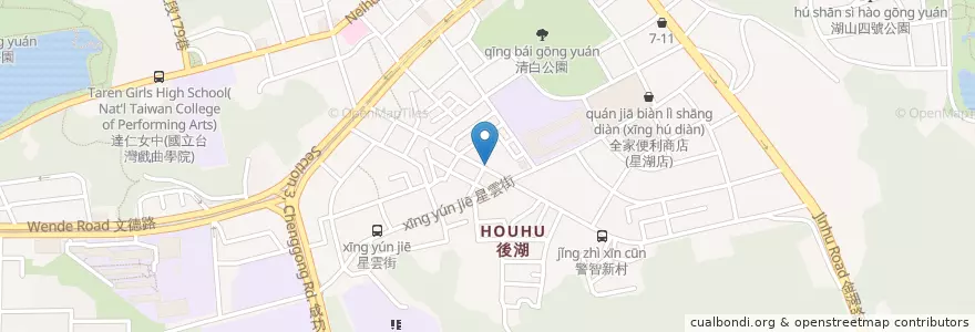 Mapa de ubicacion de 通化老師傅牛雜湯 en 台湾, 新北市, 台北市, 内湖区.