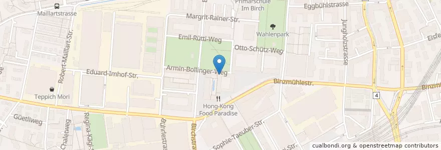 Mapa de ubicacion de Max-Bill-Platz en Suiza, Zúrich, Bezirk Zürich, Zúrich.