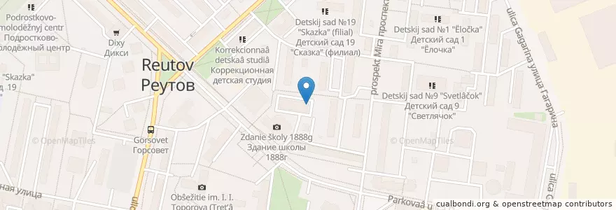Mapa de ubicacion de Академия гномов en Rusland, Centraal Federaal District, Oblast Moskou, Городской Округ Реутов.