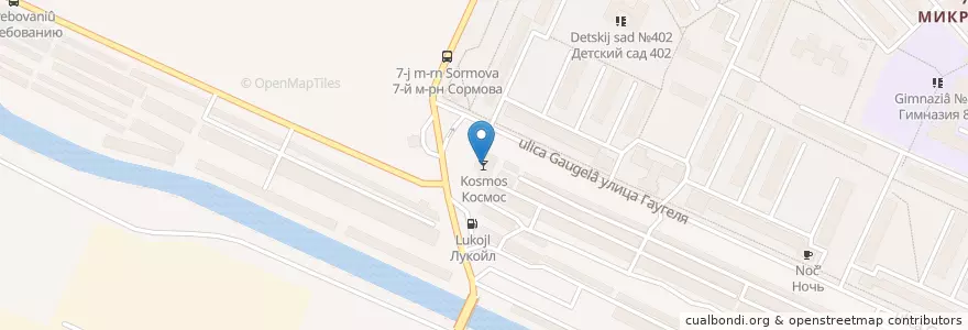 Mapa de ubicacion de Космос en Rusia, Приволжский Федеральный Округ, Óblast De Nizhni Nóvgorod, Городской Округ Нижний Новгород.