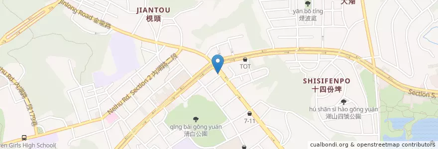 Mapa de ubicacion de 周胖子餃子館 en 타이완, 신베이 시, 타이베이시, 네이후 구.