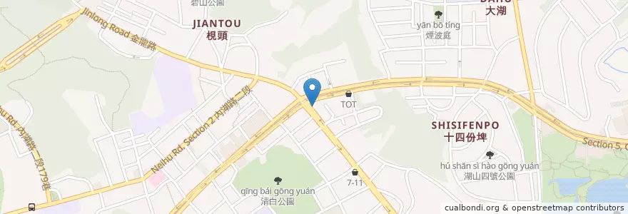 Mapa de ubicacion de 黑豬肉胡椒餅 en Taiwan, 新北市, Taipé, 內湖區.
