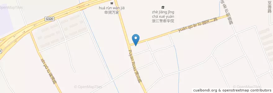 Mapa de ubicacion de 滨江诚铭门诊 en 中国, 浙江省, 杭州市, 滨江区, 浦沿街道.