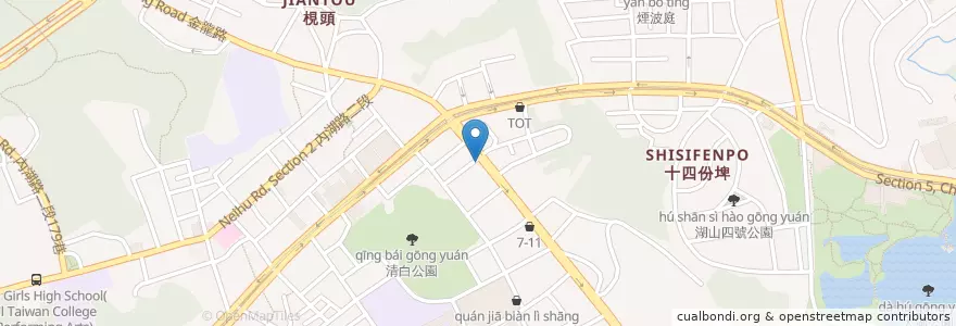 Mapa de ubicacion de 貝比托嬰中心 en Taiwán, Nuevo Taipéi, Taipéi, 內湖區.