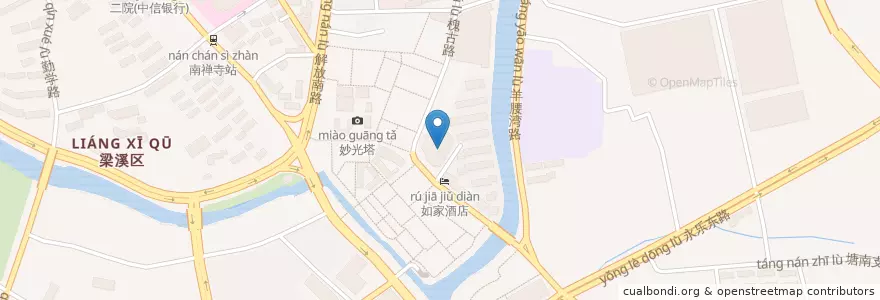 Mapa de ubicacion de 南禅寺停车场 en China, Wuxi, 梁溪区(Liangxi).