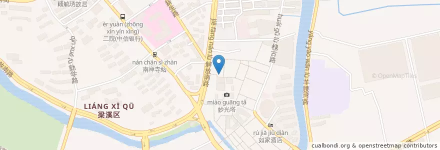 Mapa de ubicacion de 南禅寺自行车停车场 en Chine, Wuxi, 梁溪区(Liangxi).