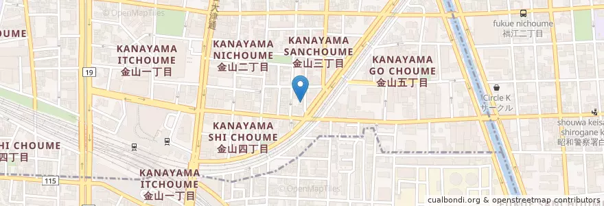 Mapa de ubicacion de 炭火焼肉 いせや en Japan, 愛知県, Nagoya, 中区.