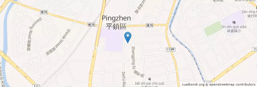Mapa de ubicacion de 阿田海產店 en Taïwan, Taoyuan, 平鎮區.