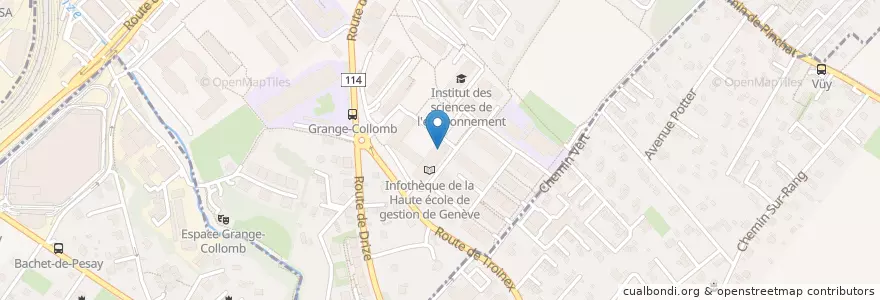 Mapa de ubicacion de Infothèque de la Haute école de gestion de Genève en سوئیس, ژنو, ژنو, Carouge (Ge).
