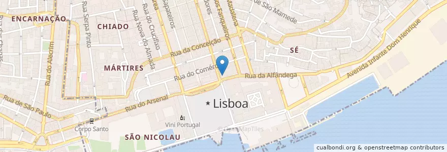 Mapa de ubicacion de Martinho da Arcada en ポルトガル, Lisboa, Grande Lisboa, リスボン, Santa Maria Maior.