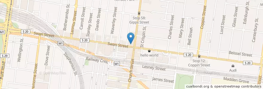 Mapa de ubicacion de Kebab House Richmond en オーストラリア, ビクトリア, City Of Yarra.