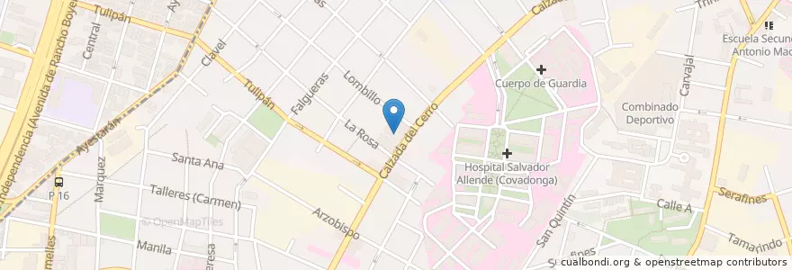 Mapa de ubicacion de Hospital Neumológico. (Benéfico-Jurídico) en Cuba, L'Avana, Cerro.