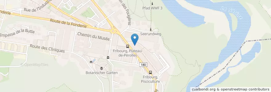 Mapa de ubicacion de Restaurant de la Haute école d'ingénierie et d'architecture de Fribourg en Suiza, Friburgo, District De La Sarine, Fribourg - Freiburg.