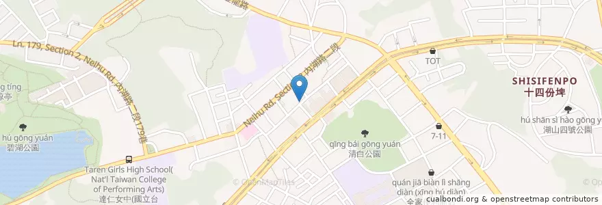 Mapa de ubicacion de 潔克汽車專業美容 en 타이완, 신베이 시, 타이베이시, 네이후 구.