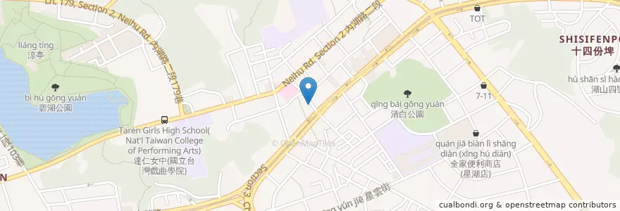 Mapa de ubicacion de 鼎鼎小吃 en 타이완, 신베이 시, 타이베이시, 네이후 구.