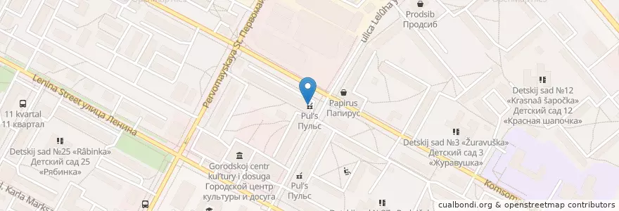 Mapa de ubicacion de Пульс en روسيا, Сибирский Федеральный Округ, نوفوسيبيرسك أوبلاست, Городской Округ Бердск.