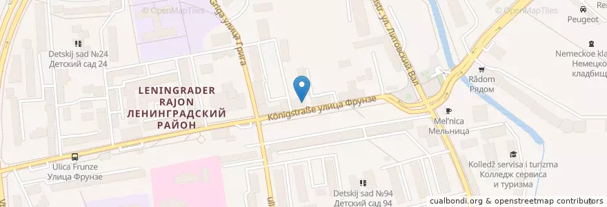 Mapa de ubicacion de Социальная аптека en 俄罗斯/俄羅斯, Северо-Западный Федеральный Округ, 加里宁格勒州, Городской Округ Калининград.