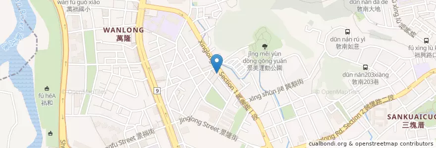 Mapa de ubicacion de 瑞興銀行 en 台湾, 新北市, 台北市, 文山区.