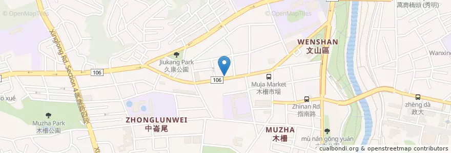 Mapa de ubicacion de 麥當勞 en 臺灣, 新北市, 臺北市, 文山區.