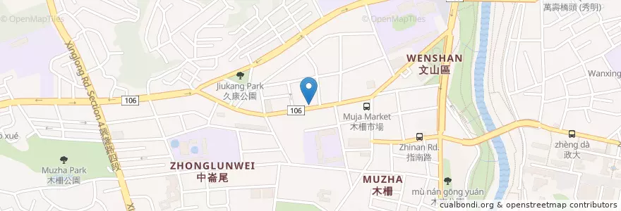 Mapa de ubicacion de 屈臣氏 en تايوان, تايبيه الجديدة, تايبيه, 文山區.