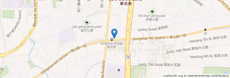 Mapa de ubicacion de 大家好小吃 en تايوان, تاي شانغ, 北屯區.