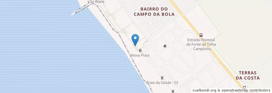 Mapa de ubicacion de Chapéu de Palha en Portogallo, Área Metropolitana De Lisboa, Setúbal, Península De Setúbal, Almada, Costa Da Caparica.